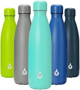 BJPKPK Insulated Water Bottles -17oz/500ml -Stainless Steel Water Bottles,Sports Water Bottles Keep Cold for 24 Hours and hot for 12 Hours,BPA Free Water Bottles for School-Turquoise