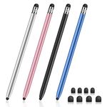 Digiroot 【NO.1 Sales in US&EU】 2-in-1 Stylus Pens, 4 Pack Universal Stylus Pens High Sensitivity&Precision Capacitive Stylus for Andriod Phone/iPhone//Ipad Pro/Tablets and All Touch Screens Devices