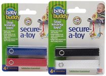 Baby Buddy 4 Piece Secure-A-Toy, Royal/Red/White/Black
