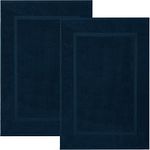 DAN RIVER 100% Ring-Spun Cotton Bath Mats Pack of 2, 800 GSM Highly Absorbent for Kitchen Non-Slip Easy to Clean Machine Washable and Ultra Soft Bathroom Floor Rugs 21"x34" Blue Opal