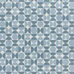 Retro Patterned Vinyl Flooring Roll Vintage Stone Mosaic Tile Effect Felt Backed Lino Flooring Colourful Hallway Kitchen Bathroom Vinyl Sheet 2m 3m Width 2m To 8m Length (Double Denim, 2.5m x 2m)