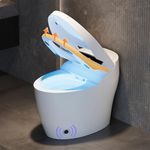 Homary Tankless Smart Toilet with Built-in Bidet, Standard Semi-Automatic, Heated Seat Japanese Toilet, Auto Flush, LED Display, Foot Sensor, Manual Opening Lid, Vertical Outlet - J021123-STAN