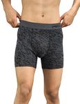 DAMENSCH Men's Regular Fit Supima Printed Cotton Boxer Brief Pack of 1 | Boxers for Men, Underwear for Men, Underwear for Men Combo,v Shape Underwear for Men-Hybrid Grey-M