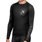 Hayabusa Geo Kids BJJ Rash Guard Boys and Girls Long Sleeve - Grey, Large