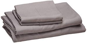 Comfort Spaces Microfiber Set 14" Deep Pocket, Wrinkle Resistant All Around Elastic-Year-Round Cozy Bedding Sheet, Matching Pillow Cases,4pieces, Twin, Light Gray,CS20-0119