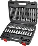 CARBYNE 84 Piece Master Hex & Torx Bit Socket Set & External Torx (eTorx, Female Torx) Socket Set | S2 Steel Bits, CrV Steel Sockets, Corrosion Resistance, Durable Case | 1/4", 3/8" & 1/2" Dr.