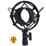 Tencro 42-47mm Microphone Shock Mount with Metal Adapter Anti-Vibration High Isolation Metal Mic Holder Clip, Fits for Diameter of 42-47mm Microphone in Broadcasting, Recording, Etc. M