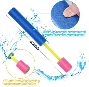 KAHEIGN 6-Pack Foam Water Pistols for Kids – 33cm, Mixed Colors, Outdoor Pool & Beach Toy