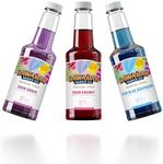 Hawaiian Shaved Ice Syrup Pint 3-pack, Sour Cherry, Sour Grape, & Sour Blue Raspberry, For Slushies, Italian Soda, Seltzers, Popsicles, No Refrigeration Needed, Allergy-friendly