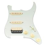 Musiclily Pro Auto-Split Pre-wired Standard HSS Pickguard with Artec Pickups Alnico 5 Magnet for ST Style Electric Guitar, 3Ply Aged White