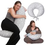 DancesCat Versatile Plus Size Breastfeeding Pillows, Adjustable Breast Feeding Pillow, XXL Nursing Pillow, Baby Feeding Pillow, Maternity Pillow for Side Sleeping with Upgraded Velvet Removable Cover