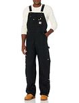 Carhartt Men's Zip To Thigh Bib Overall Unlined R37 - Black - 34W x 30L