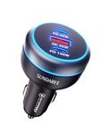 SUNDAREE 230W USB C Car Charger,3 Ports QC PD 140W Phone Fast Charge Cigarette Lighter Adapter for iPhone 16 15/Samsung S24 A55/Google Pixel 9/Redmi Note 13/iPad/Galaxy Tab/Macbook/Tablet/Laptop