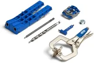 KREG Durable Pocket-Hole Jig 320 with Classic 2 Inch Face Clamp - Includes Wood Clamps for Woodworking & Tight Spaces - For Materials 1/2 Inch to 1 1/2 Inch Thick