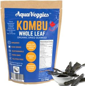 Aqua Veggies Organic Whole Leaf Kombu – Vegetables for Keto, Paleo, Vegetarian & Vegan Diets – Sweet Seaweed Gluten Free Products 1oz Bag