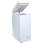 SIA CHF60W White Chest Freezer with Removable Wire Basket, 53L Slimline Compact Freestanding Freezer, 36cm Wide, Adjustable Temperature Control, E Rated, 2 Years Parts And Labour Guarantee