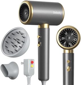 Dxliwky Professional Ionic Hair Dryer Blow Dryer 1875W with Diffuser and Concentrator, Constant Temperature Hair Care,Fast Drying Low Noise for Home Salon Travel (Space Silver)