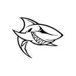 Shark Smile - Cartoon Decal Vinyl Sticker for Car, Bike, iPad, Laptop, MacBook, Helmet