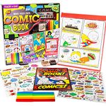 Made By Me Make Your Own Comic Book, DIY Superhero Comic Book, Comic Book Set for Kids, Includes Drawing Guide, Stamps, Markers, Stickers & More