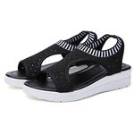 Women Flat Platform Sandals Toes Post Lightweight Mesh Sandals Casual Breathable Summer Mule Sheos 6.5 UK