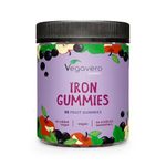 Vegavero Iron Gummies for Kids and Adults | 97% Fruit | Immunity & Energy Supplements | NO Sweeteners | NO Added Sugar or Gelatine | Vegan | 90 Gummies