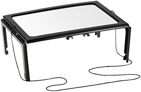 PIA INTERNATIONAL ® 3X Magnifier A4 Full Page Magnifying Glass Foldable Desk Type Magnifier With Strap, Hands Free Stand