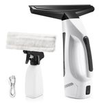 Window Vacuum Squeegee Cordless, Handheld Window Vac with Multi-Purpose Spray Bottle & Microfiber Cloth, Electric Cleaning Tool for Windows, Tiles, Mirror, Countertop, Car Windshield