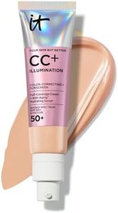 IT Cosmetics Your Skin But Better CC+ Cream Illumination - Color Correcting Cream, Full-Coverage Foundation, Hydrating Serum & SPF 50+ Sunscreen Radiant Finish 1.08 fl oz