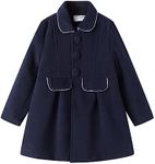 Mud Kingdom Little Girls Peacoat Faux Wool Dress Coat Slim Size 6 Navy Blue