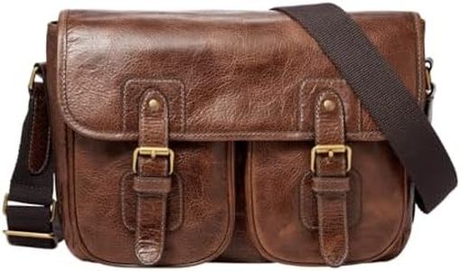 Fossil Sac pour homme Greenville, Eco cuir/Eco cuir, sangle en polyester Trim Messenger cognac 31.2 cm L x 6.4 cm P x 23.5 cm H MBG9557222