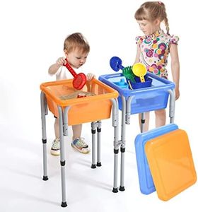 Special Supplies Sensory Activity Table for Kids and Toddlers with 2 Plastic Buckets, Easy Build Frame, and 7 Beach Toys for Interactive, Hands-On Learning Water, Sand, and STEM Play