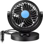 HG TECHNO SERVICES Car fan 12 volt hi speed cooler high mini ac back seat light single automobile portable transmission cooling electric Dashboard 360 Degree Rotatable Air Fan Electric Car