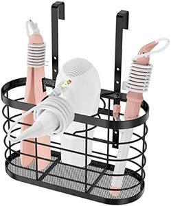 Aolldy Hair dryer holder 3 in 1 Hair Tool Organizer djustable Height Wall Mounted/Cabinet Door Bathroom Organizer Under Sink for Hair Dryer, Flat Irons, Curling Wands, Hair Straighteners