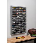 KB Tools Display Cabinet Compatible with Hot Wheels – Toy Storage Shelves with 60 Slots – Durable Heavy Duty Plastic Cube Storage Box – Modern Design and Colours