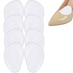 Metatarsal Pads for Women Men, 4 Pairs Ball of Foot Cushion Pads Shoe Inserts Gel High Heel Insoles Forefoot Pads Anti-Slip for Rapid Pain Relief Prevent Blisters and Calluses clear