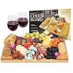 Signature Living Large Bamboo Cheese Board Charcuterie Board (16" x 10" x 1.2") Beautiful Serving Platter for Cheese, Crackers, Meat, Fruit - Durable Wooden Charcuterie Serving Board