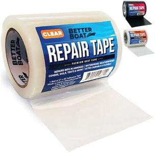 Repair Tape Fabric Repair Boat Covers Canvas Repair Tape Pop Up Camper RV Awning Repair Tape Tarp Canopy Tear & Vinyl Waterproof Bimini Tops Sail Air Mattress Patch Kit 30FTx3 Clear Heavy Duty