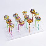 HMROVOOM 12 Holes Transparent Acrylic Lollipop Holder, Cake Pop Stand, Wedding Party Decor