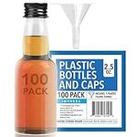 [100 pack] 75ml 2.5oz Mini Liquor Bottles Bulk for Any Spirit Anytime - Unique Party Touch w/Mini Plastic Bottles for Unique Party Touch - Easy Clean Mini Liquor Bottles - No Leak Bottles w/Caps