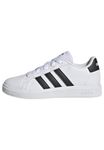 adidas Unisex Kids Grand Court Lifestyle Tennis Lace-up Shoes Tennis Shoes, Ftwr White Core Black Core Black, 1 UK