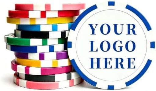 Vooruitgang 100PCS Custom Poker Chips with Logo/Image/Text for Party,Bar,Promotions (Blue)