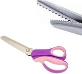 HIGHROCK Pinking Shears for Fabric ultra sharp Comfort Grips Dressmaking Zig Zag Cut Scissors Sewing Scissors Serrated (Purple)