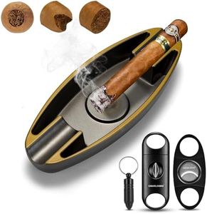 Portable Cigar Ashtray Include Cigar V Cutter Straight Cutter Punch, Cigar Ashtray and Cigar Cutter Set, Cigar Accessories for Travel Home Office Indoor and Outdoor Gift for Man