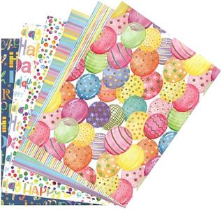 ARKRAFT carta da regalo set 6 fogli formato XXL 90 x 65 cm confezione senza plastica carta FSC (Compleanno)