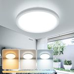 slochi Bathroom Lights,15W 1500 LM Round Ceiling Lights,3000-6500K Ultra-Thin,Small,Dome,Waterproof Modern LED Flush Mount Ceiling Lamp for Bedroom,Kitchen,Utility RoomØ18CM