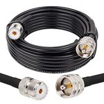 MOOKEERF PL-259 UHF CB Coax Cable 20FT, RG58 PL-259 UHF Male to Female Low Loss Antenna Extension Jumper Cable CB Radio Cable for HAM Radio, Antenna Analyzer, Dummy Load, SWR Meter