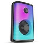 BUGANI 80W Bluetooth Speaker Loud, Wireless Portable Bluetooth Speakers with Punchy Bass and Powerful Sound, LED Lights, 24H, IPX5 Waterproof, Support AUX/TF Card/USB, Big Party Speaker for Outdoor