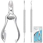 Candure Nail Clippers Cutters Nippers for Thick Toenails Plus Nail Clippers for Fingernails Podiatry Instruments Clippers with Ingrown Toe Nail File Improved Quality