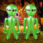 Giant Alien Inflate - Pack of 2 - Jumbo Green Alien, 60 Inch (5 Feet) for Game Prize, Alien Theme Party Favors Photo Prep & Decorations