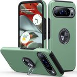 AOUIA Case for Google Pixel 9 Pro XL Case, Built in 360° Rotating Ring Support Magnetic Car Mount Pixel 9 Pro XL Cover, Slim Fit Drop-Proof Protective Designed for Pixel 9 Pro XL Case, Alpine Green